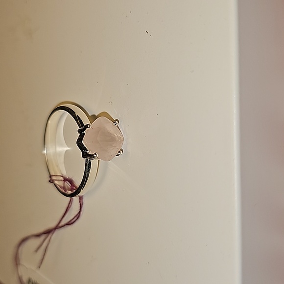 Faceted morganite ring size 8.5  Sterling Silver - Picture 9 of 11